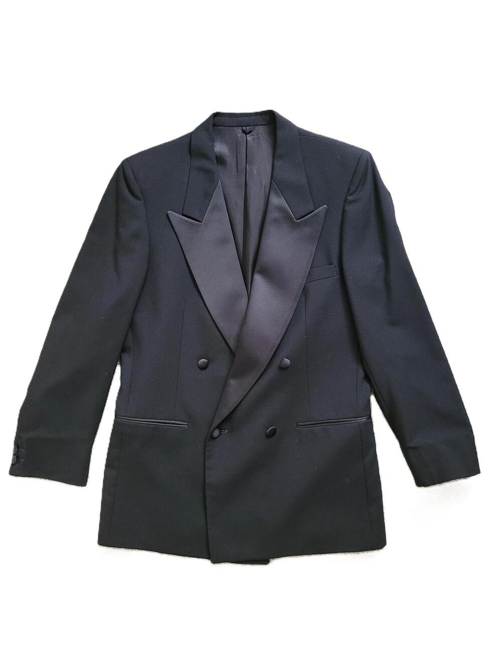 Clappers New York Tuxedo Jacket Men's 40R Black Wool Peak Lapel Formal
